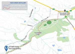 Map to Yack Creek Distillery